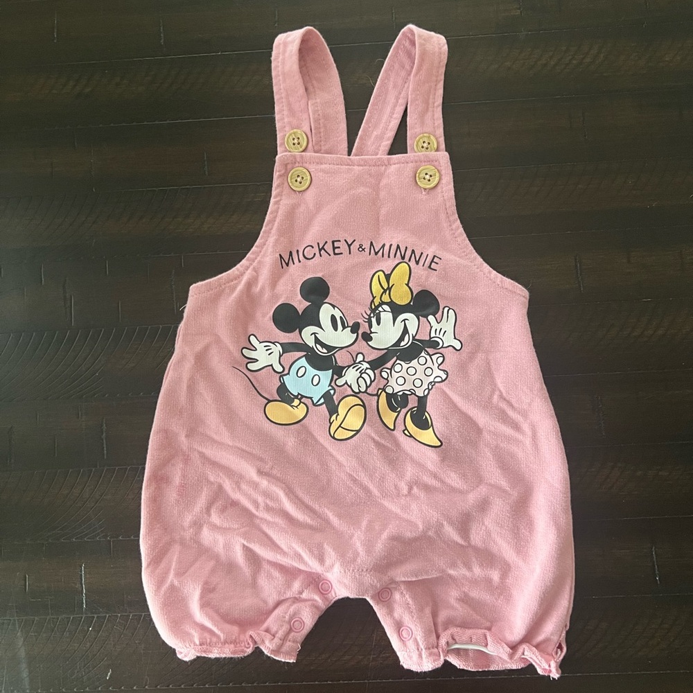 Disney Pink Mickey & Minnie Kids Overalls